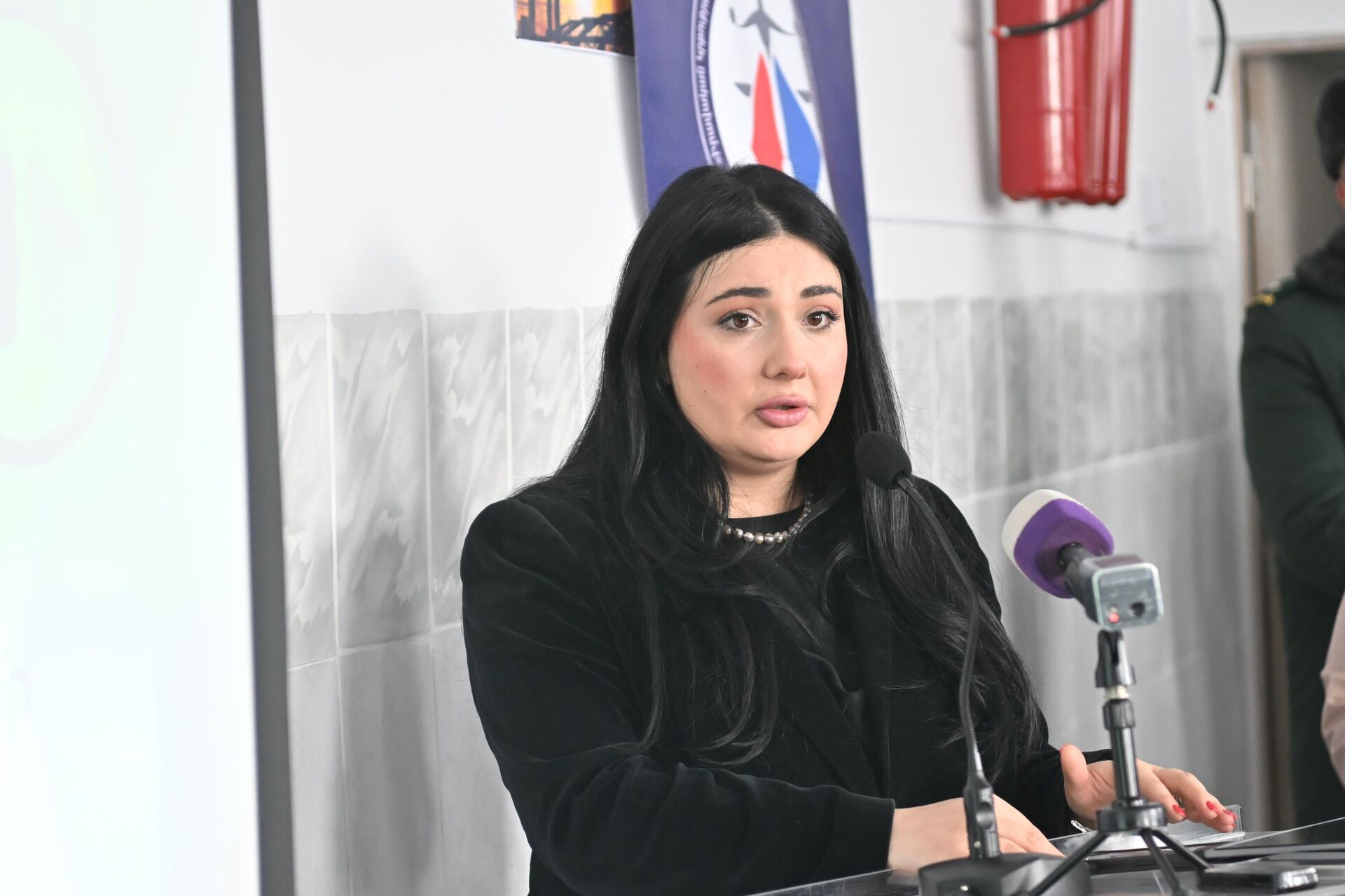 Заместитель министра юстиции Анна Карапетян на открытии учебно-производственного центра по изготовлению евродверей и окон в исправительном учреждении Артик (13 апреля 2026). Ширак - Sputnik Արմենիա, 1920, 13.04.2026