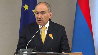 Премьер-министр Никол Пашинян выступает с речью на 8-й двусторонней встрече платформы гражданского общества Армения-ЕС (15 апреля 2026). Еревaн