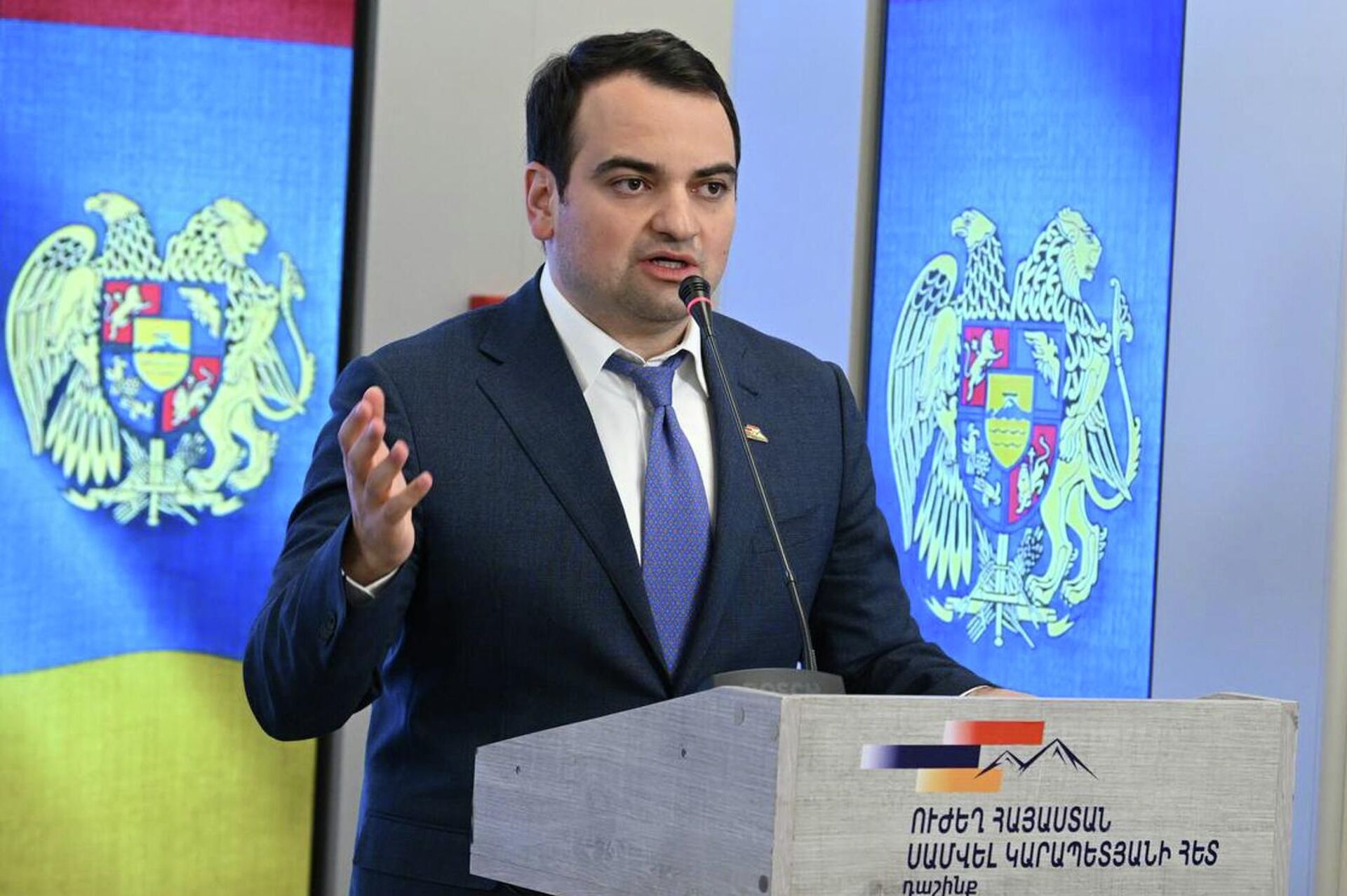 Нарек Карапетян на съезде партии Сильная Армения (21 апреля 2026). Еревaн - Sputnik Արմենիա, 1920, 21.04.2026