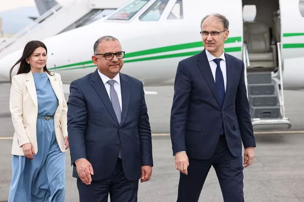 Տիգրան Խաչատրյանը դիմավորում է Սերբիայի վարչապետ Ջուրովիչ Մացուտովին Տիգրան Խաչատրյանը դիմավորում է Սերբիայի վարչապետ Ջուրովիչ Մացուտովին - Sputnik Արմենիա