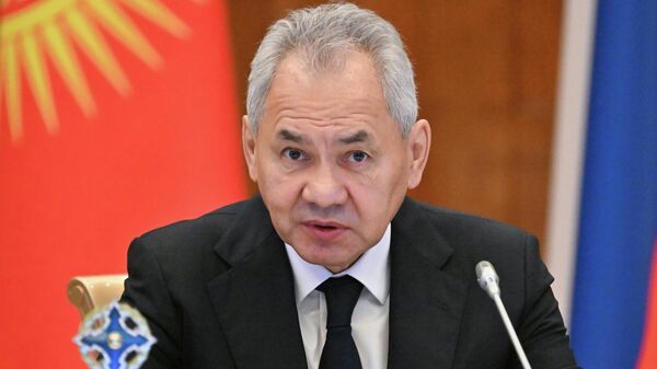 Секретарь Совета безопасности РФ Сергей Шойгу на заседании комитета секретарей советов безопасности ОДКБ (26 мая 2026). Москва - Sputnik Армения