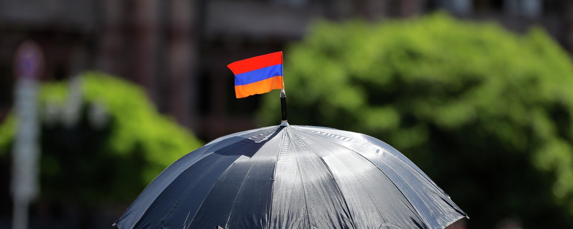 Мужчина с флажком Армении на зонтике - Sputnik Армения, 1920, 05.06.2026