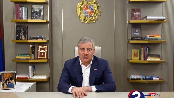 Кадр из видеообращения Самвела Карапетяна - Sputnik Армения