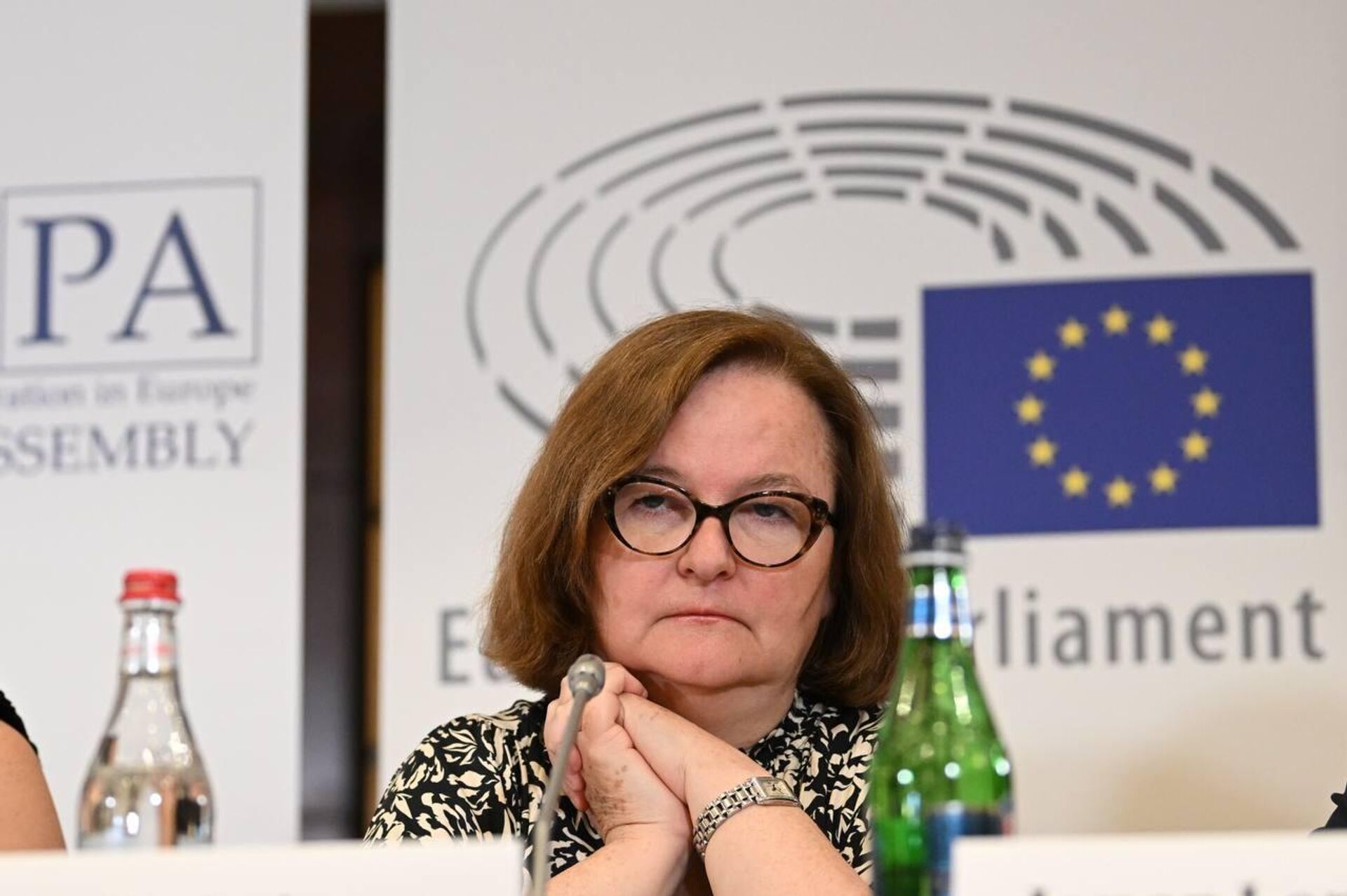 Председатель подкомитета по безопасности и обороне Европейского парламента Натали Луазо во время пресс-конференции (8 июня 2026). Еревaн - Sputnik Армения, 1920, 08.06.2026