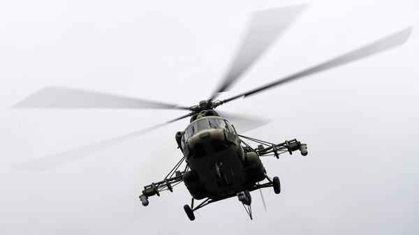 Вертолет Ми-8АМТШ на миротворческих учениях стран-участниц ОДКБ Нерушимое братство - 2021 на полигоне Казанского высшего танкового командного Краснознаменного училища (9 ноября 2021). Татарстан - Sputnik Армения