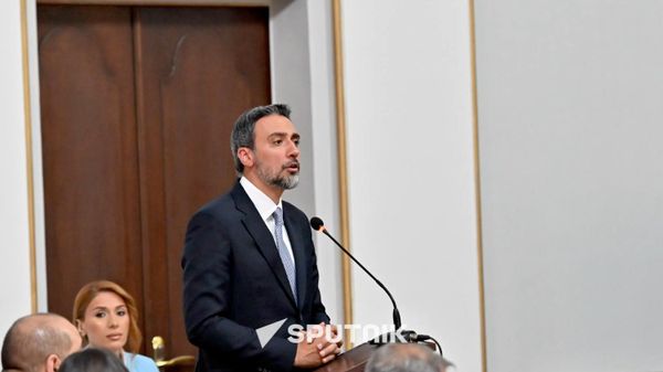 Адвокат Арам Вардеванян во время рассмотрения жалоб оппозиционных сил, представленных в связи с выборами в Конституционном суде Армении (26 июня 2026). Еревaн - Sputnik Армения