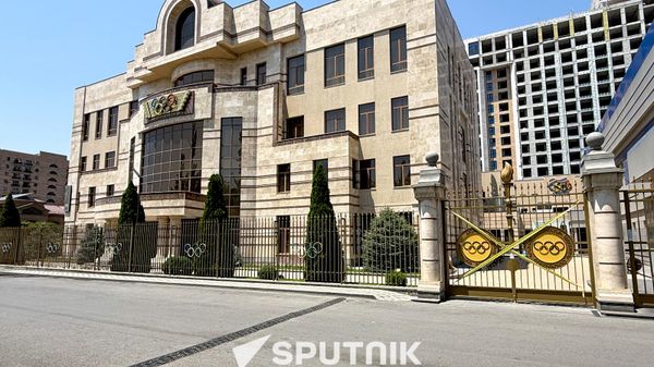 Запечатанные ворота и двери Спортивно-оздоровителюного центра Олимпаван - Sputnik Армения