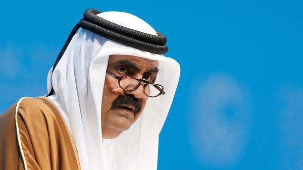 Эмир Катара шейх Хамад бин Халифа аль-Тани выступает на церемонии открытия Рамочной конвенции ООН об изменении климата (4 декабря 2012).  Доха - Sputnik Армения