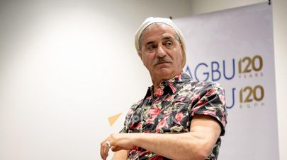 Симон Абгарян на встрече с поклонниками в AGBU в рамках кинофестиваля "Золотой абрикос" (15 июля 2026). Ереван