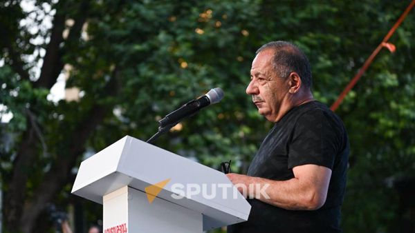 Депутат Агван Варданян на акции в защиту Самвела Карапетяна (4 июля 2025). Ереван - Sputnik Армения