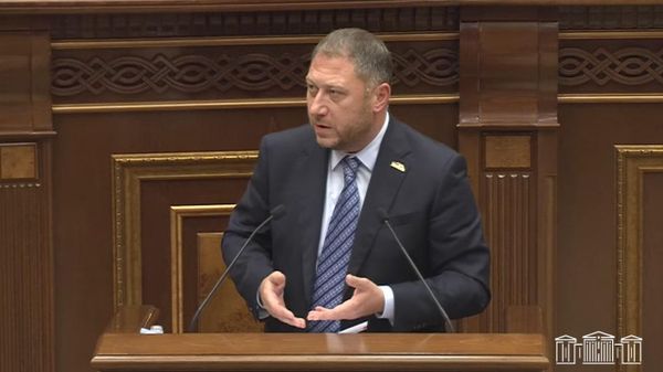 Депутат блока Сильная Армения Айк Фарманян выступает в НС (12 августа 2026). Еревaн - Sputnik Армения