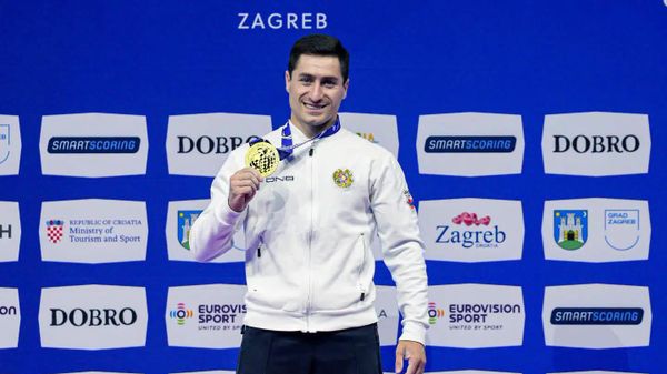 Гимнаст Артур Аветисян завоевал золото в упражнениях на кольцах на чемпионате Европы по спортивной гимнастике (21 августа 2026). Загреб - Sputnik Армения