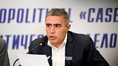 Руководитель офиса Роберта Кочаряна Баграт Микоян во время пресс-конференции (31 августа 2026). Еревaн