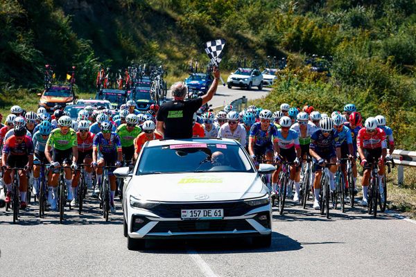 Участники второго этапа международной велогонки Tour of Armenia преодолевают участок Киранц - Степанаван (11 сентября 2026). Участники второго этапа международной велогонки Tour of Armenia преодолевают участок Киранц - Степанаван (11 сентября 2026). - Sputnik Армения
