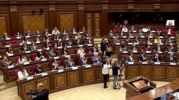 Армянский депутат провела в парламенте акцию в поддержку Левона Мнацаканяна - Sputnik Армения