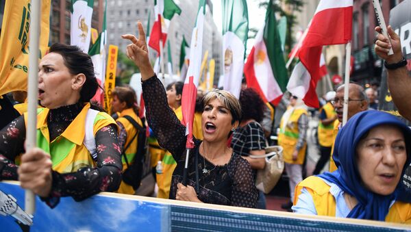 Демонстрация против президента Ирана Хасана Рухани (19 сентября 2017). Нью Йорк, США - Sputnik Արմենիա