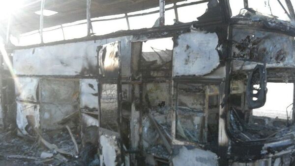 Загоревшийся автобус в Казахстане - Sputnik Армения