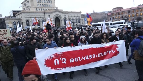 «Ո՛չ թանկացումներին» բողոքի երթն անցկացվեց Երևանում - Sputnik Արմենիա