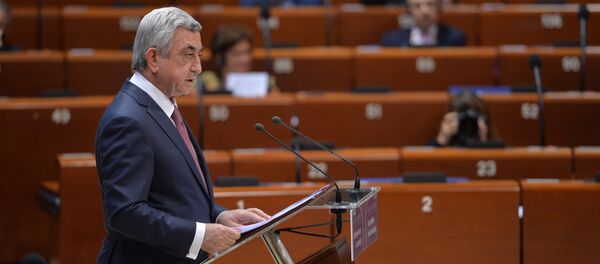 Выступление Президента Армении Сержа Саргсяна на пленарном заседании ПАСЕ Выступление Президента Армении Сержа Саргсяна на пленарном заседании ПАСЕ - Sputnik Армения