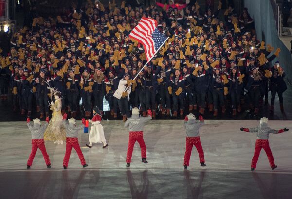 ԱՄՆ–ի մարզիկների մուտքը 23–րդ ձմեռային օլիմպիադայի բացման արարողությանը - Sputnik Արմենիա