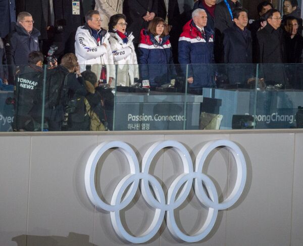 Во время церемонии открытия XXIII Зимних игр (9 февраля 2018). Пхенчхан, Южная Корея - Sputnik Армения