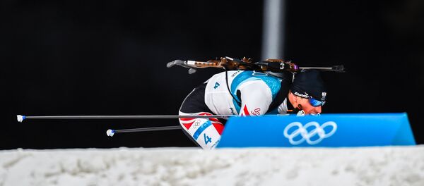 Ավստրիացի բիաթլոնիստ Յուլիան Էբերհարդը օլիմպիական խաղերի ժամանակ` բիաթլոնի մրցաշարում - Sputnik Արմենիա