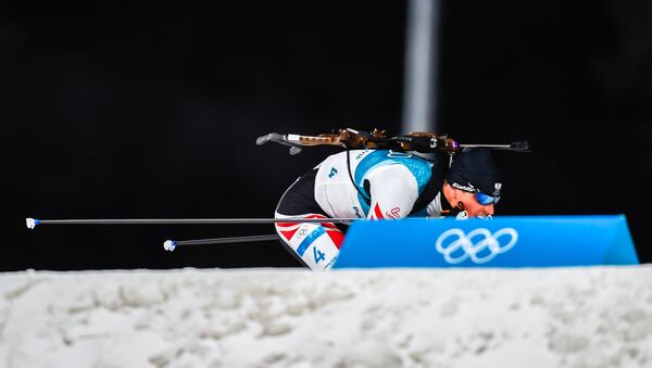 Ավստրիացի բիաթլոնիստ Յուլիան Էբերհարդը օլիմպիական խաղերի ժամանակ` բիաթլոնի մրցաշարում - Sputnik Արմենիա