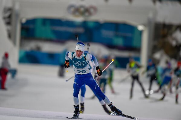 Финский биатлонист Теро Сеппала на дистанции гонки преследования среди мужчин (12 февраля 2018). Пхенчхан, Южная Корея - Sputnik Армения