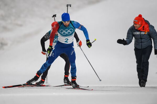 Ֆրանսիացի բիաթլոնիստ Մարտեն Ֆուրկադը 23–րդ ձմեռային Օլիմպիադայում (2018թ. փետրվարի 18), Փհենչհան - Sputnik Արմենիա
