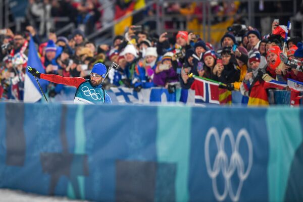 Ֆրանսիացի բիաթլոնիստ Մարտեն Ֆուրկադը 23–րդ ձմեռային Օլիմպիադայում (2018թ. փետրվարի 18), Փհենչհան - Sputnik Արմենիա