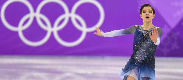 Фигурное катание, короткая программа, женщины. Евгения Медведева (21 февраля 2018). Пхенчхан, Южная Корея - Sputnik Армения