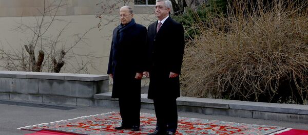 Встреча президентов Ливана и Армении Мишеля Ауна и Сержа Саргсяна - Sputnik Армения