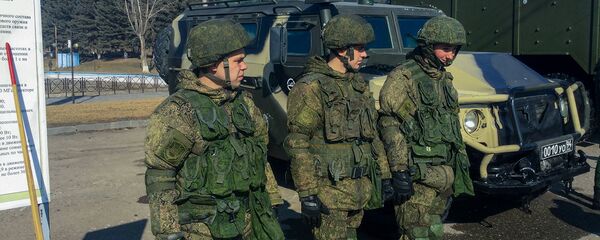 На военной базе ЮВО отметили День защитника отечества (23 февраля 2018). Гюмри, Армения - Sputnik Армения