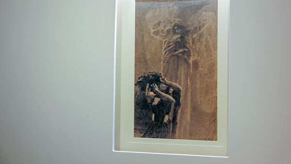 Полотно Врубеля Ангел с душой Тамары и Демон - Sputnik Армения