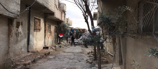 Лагерь беженцев Вафидин в районе гуманитарного коридора между Дамаском и Восточной Гутой в Сирии. - Sputnik Армения