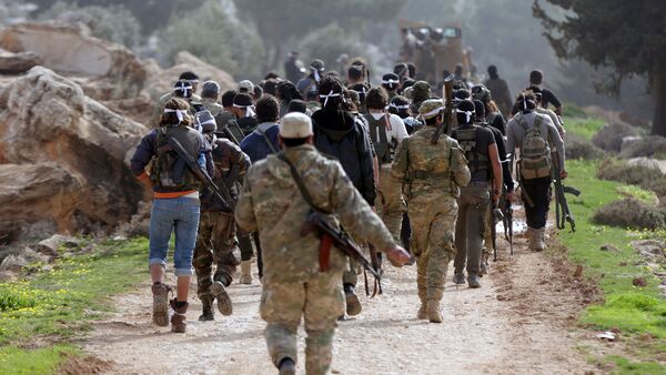 Курдские подразделения покидающие Африн - Sputnik Армения