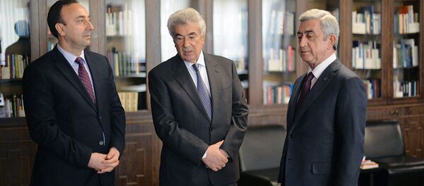 Президент Армении Серж Саргсян, председатель Высшего судейского совета Гагик Арутюнян и председатель Конституционного суда Армении Грайр Товмасян - Sputnik Армения