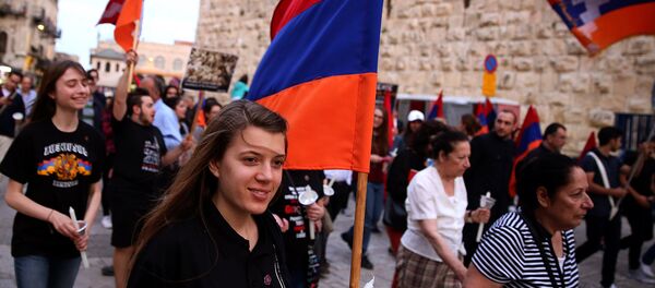 Митинг с призывом принятия геноцида армян в Израиле - Sputnik Армения