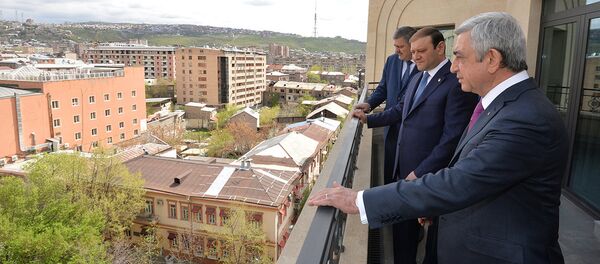 Президент Серж Саргсян присутствовал на открытии гостиницы Александр в Ереване - Sputnik Արմենիա