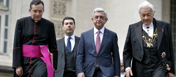 Церемония освящения памятника Нарекаци в Ватикане (5 апреля 2018) - Sputnik Армения