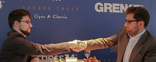 Матч 5-го тура шахматного турнира GRENKE Chess Classic между Вашье-Лагравом и Левоном Ароняном (5 апреля 2018). Баден-Баден, Германия - Sputnik Արմենիա