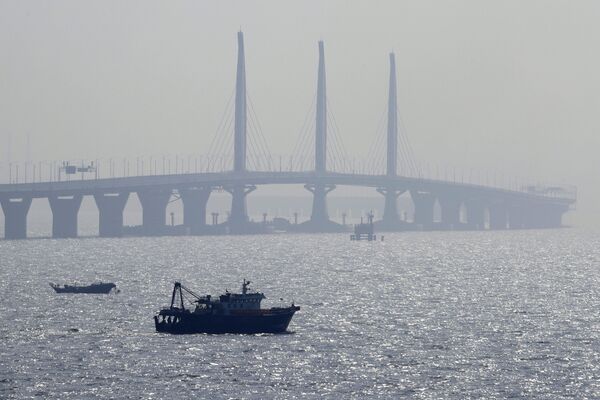 Морской мост Мост Гонконг-Чжухай-Макао в Китае - Sputnik Армения