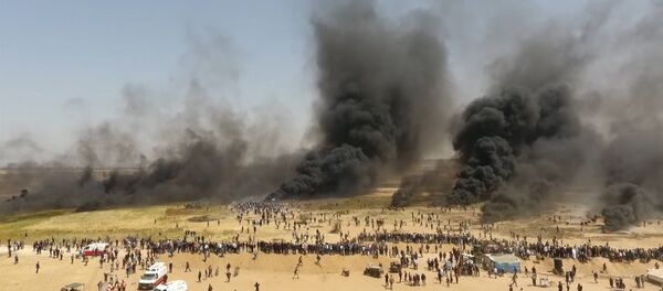 Протесты палестинцев на границе Газы во второй Великий марш возвращения Протесты палестинцев на границе Газы во второй Великий марш возвращения - Sputnik Армения