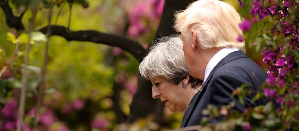 Президент США Дональд Трамп и премьер-министр Великобритании Тереза Мэй на саммите G7 в Таормине (26 мая 2017). Сицилия, Италия - Sputnik Армения
