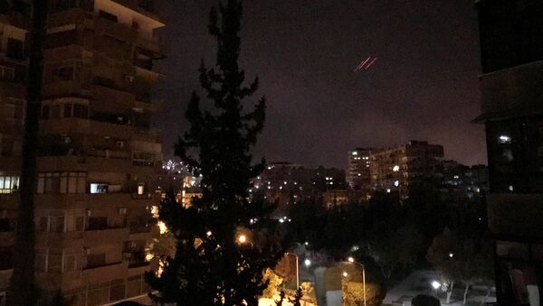 Зенитный огонь над Дамаском (14 апреля 2018). Сирия - Sputnik Армения