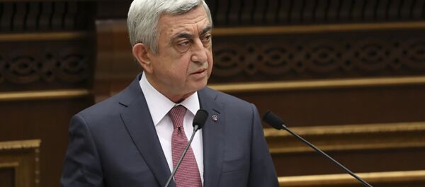 Премьер-министр Армении Серж Саргсян на специальном заседании Парламента Армении (17 апреля 2018). Ереван - Sputnik Армения