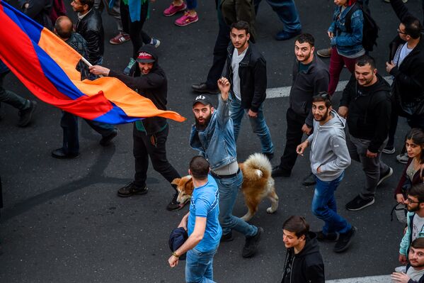 Улица Амиряна перед митингом, огранизованным протестным движением Мой шаг (18 апреля 2018). Ереван - Sputnik Армения