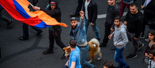 Улица Амиряна перед митингом, огранизованным протестным движением Мой шаг (18 апреля 2018). Ереван - Sputnik Армения