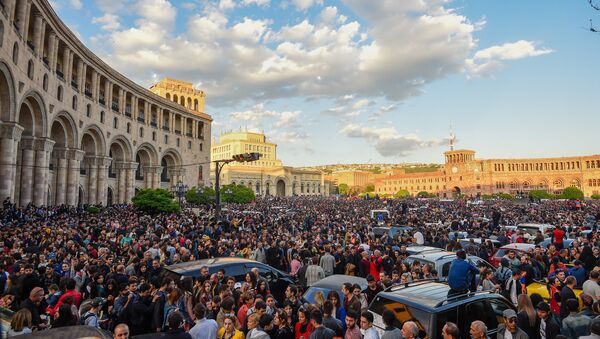 Площадь Республики перед началом митинга (23 апреля 2018). Ереван - Sputnik Армения