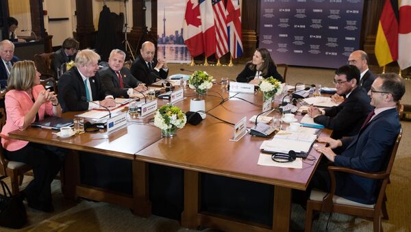 Встреча глав МИД стран участниц G7 во время рабочего заседания (22 апреля 2018). Торонто, Канада - Sputnik Армения